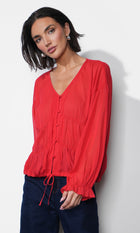 Lainey Flowy Button Front Blouse G2511T7397