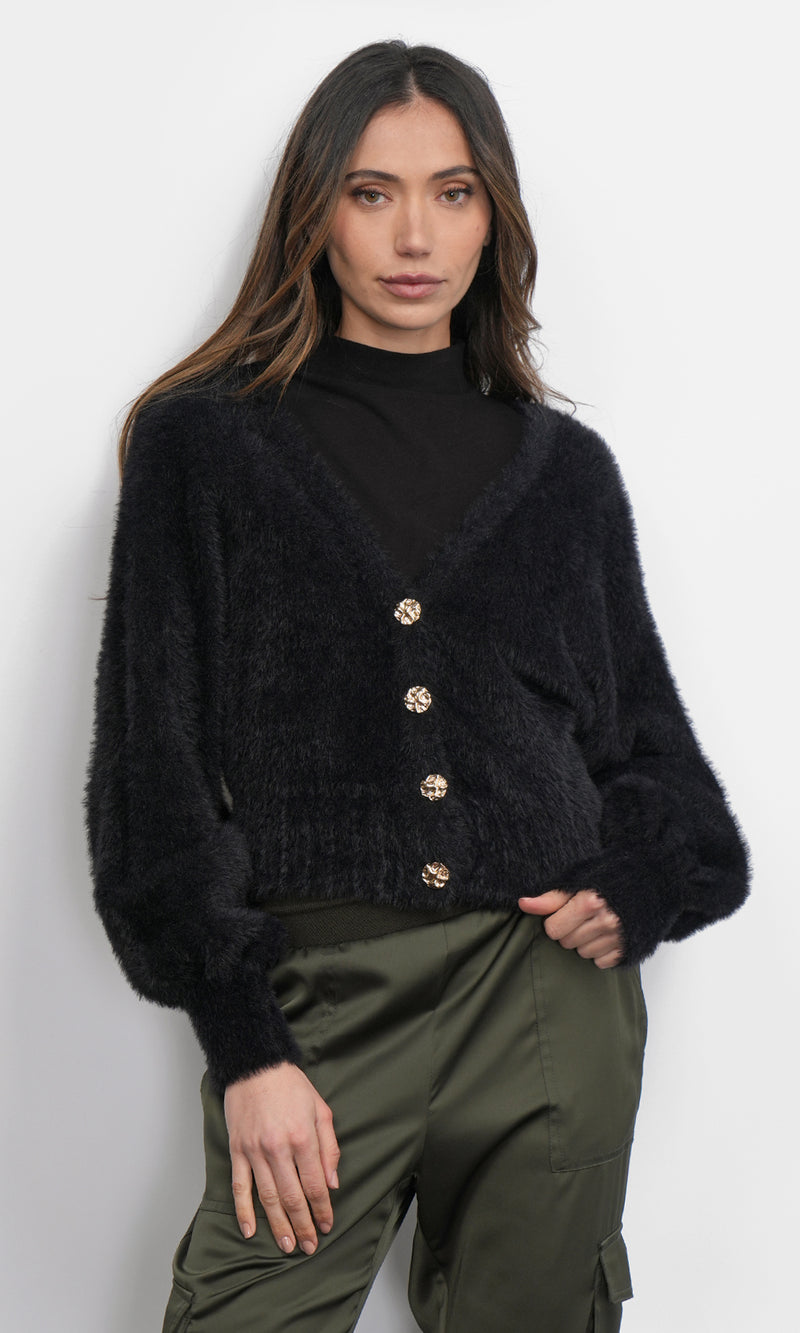 Lina Fuzzy Knit Cardigan G248WJ6037