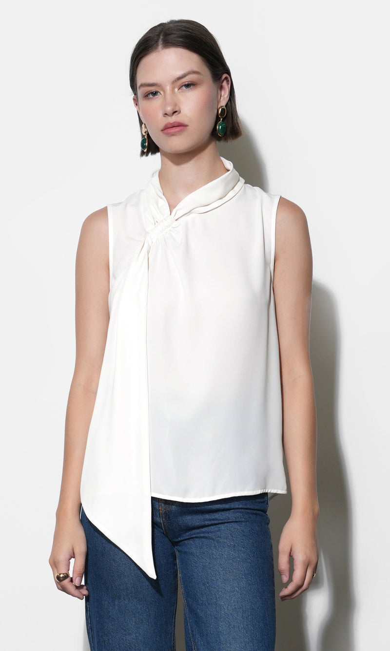Paige Sleeveless Scarf Neck Blouse G261T7440