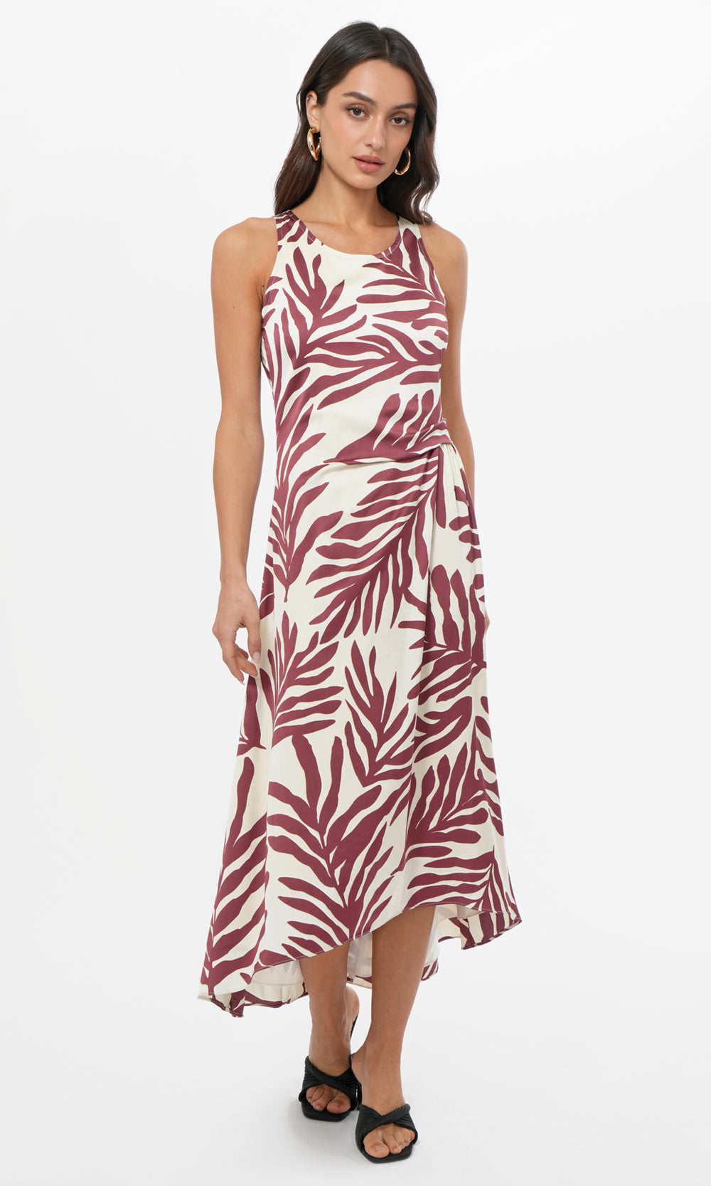 Tessie Side Tucked Midi Slip Dress