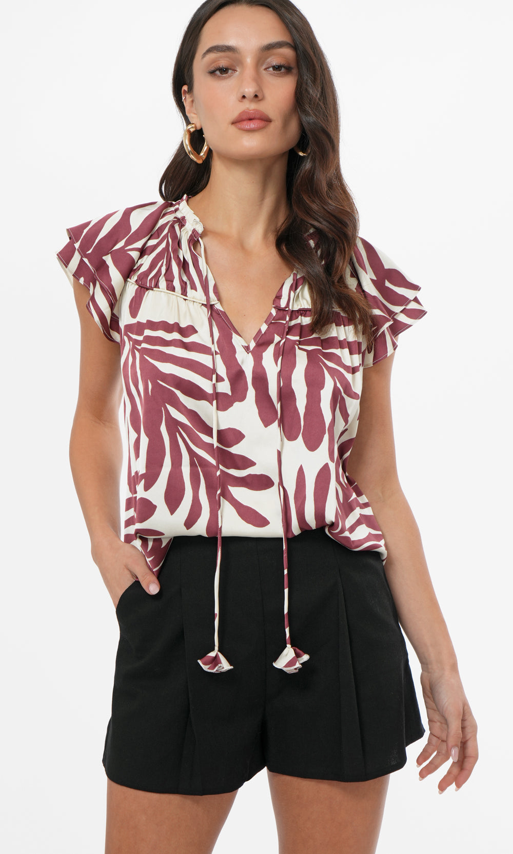 Trixxie Flutter Sleeve Blouse
