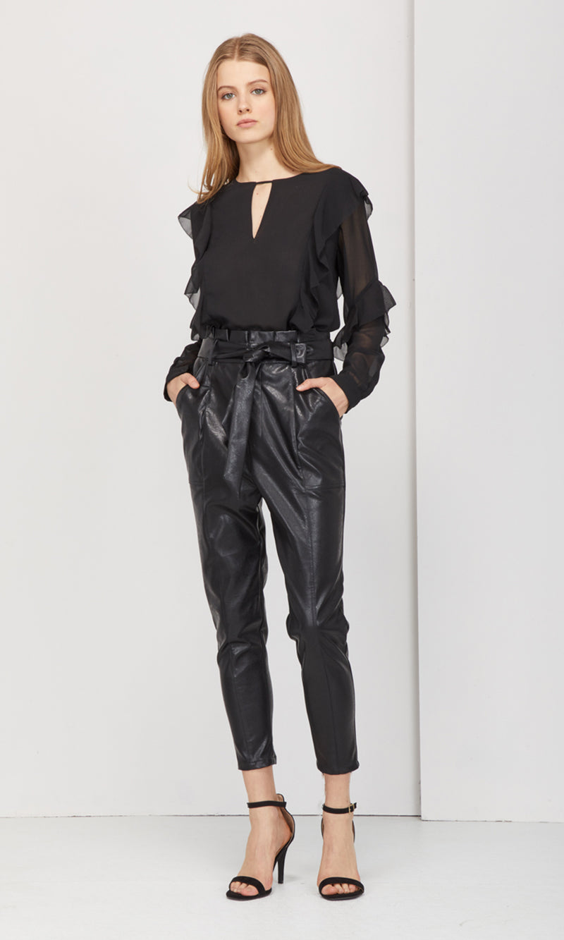 Spencer Vegan Leather Belted Pants