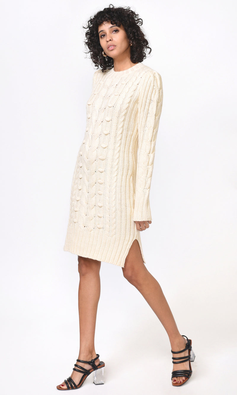 Greya Cable Knit Sweater Dress