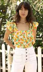 Lora Gingham Square Neck Top