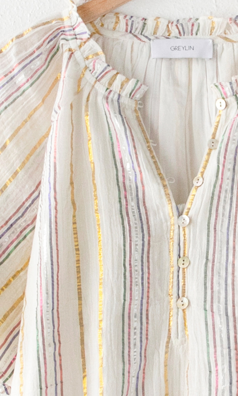 Nissa Metallic Threaded Blouse