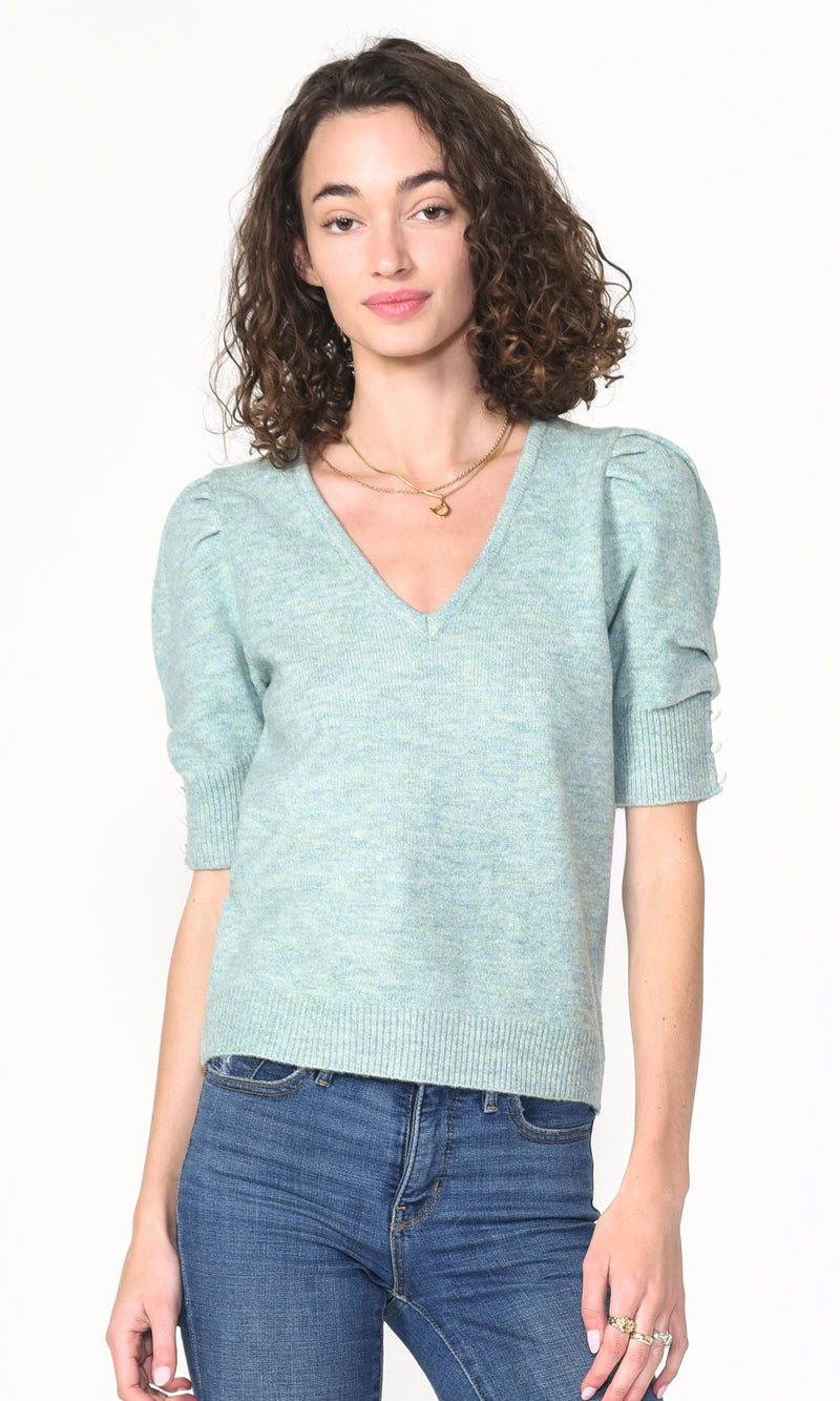 Glendon Cozy Gathered Sleeve Knit Top