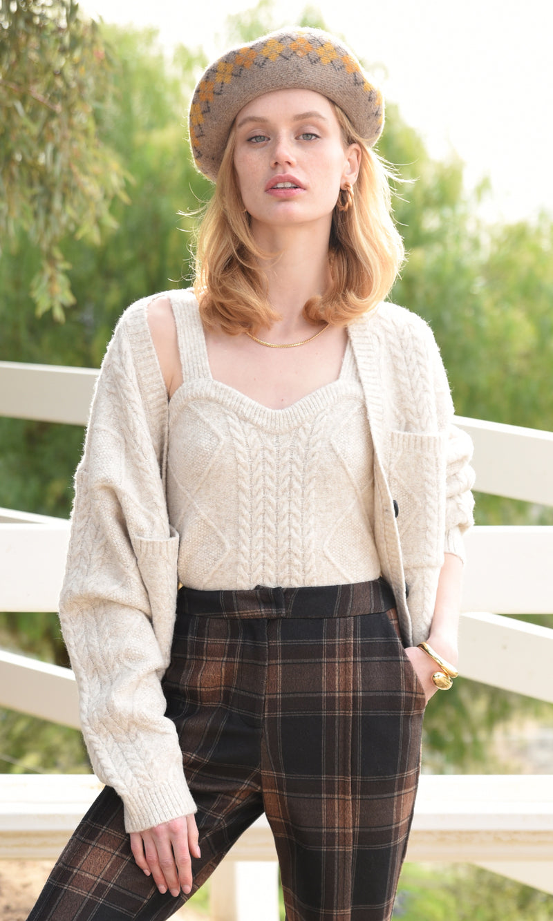 Nissa Cable Sweater Knit Tank