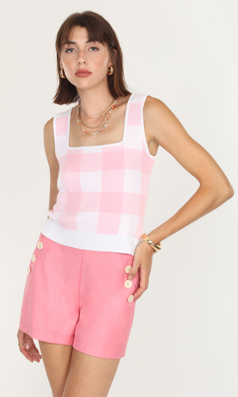 Bellamy Gingham Knit Top